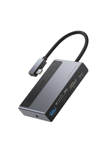 Baseus Magic Çok Fonksiyonlu Klipsli Type-C Hub 6In1 (Usb3.0+Sd+-Gri