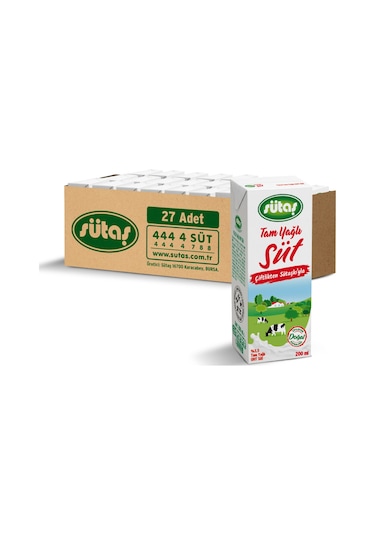 Sütaş Tam Yağlı Süt 27 x 200 ML