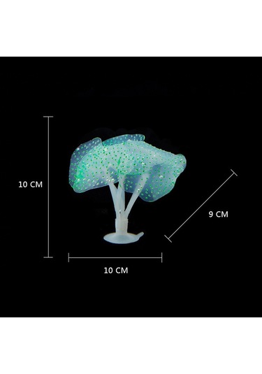 Sones Akvaryum Makaleleri Dekorasyon Silikon Simülasyon Floresan Enayi Denizanası, Boyut: 10 10 9cm