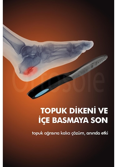 Active Team OS200 Topuk Dikeni Düz Tabanlık İç Basma Önleyici Kemer Destekli Plantar Fasiit İç Tabanlık