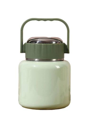 Çelik Mama Termosu Sıcak Veya Soğuk Yiyecekler İçin Öğle Yemeği Termosu 500 Ml Yeşil