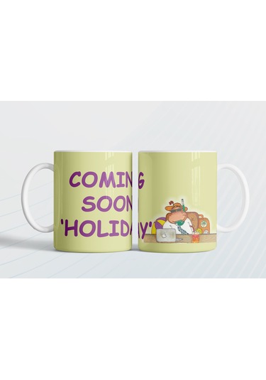 Coming Soon Holiday Çok Yakında Tatil Eng Hediye Kupa Love Bug-t Sarı