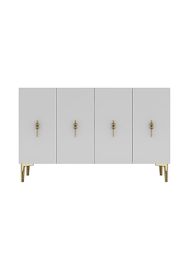 Ka1217bg Salkım Konsol Ve Tv Sehpası Beyaz-gold 120cm