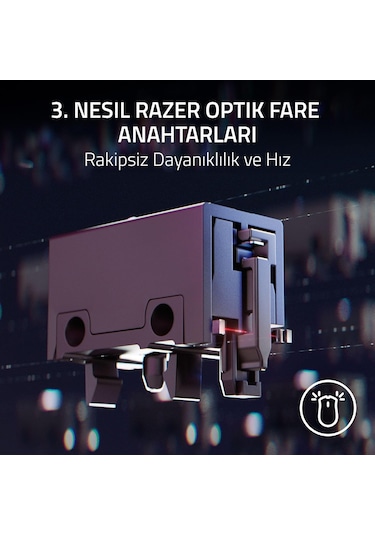 Razer Basilisk V3 35k - Tamamen Özelleştirilebilir Ergonomik Kabl