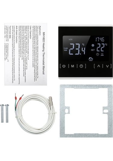 Flybuy Samdoo Dokunmatik Zemin Isıtma Termostatı - Çift Sıcaklık Kontrolü, Programlanabilir, 112 Karakterli Ekran