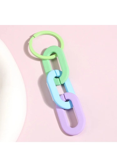 Fishsheep Renkli Akrilik Plastik Zincir Anahtarlık - Dıy Çanta Aksesuarı, Dostluk Hediyesiblack