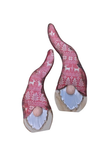 Gnome, Burnuk, Sakallı Kafadar Kar Taneleri Ahşap Dekor