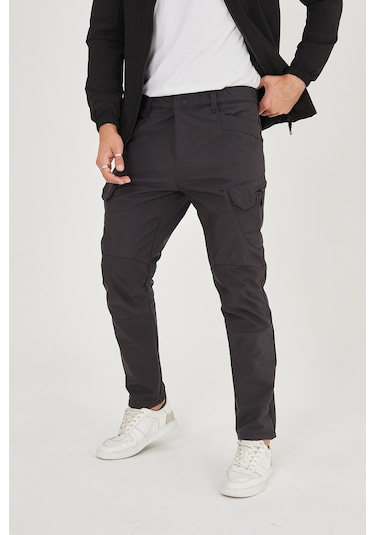 Camp Scoutland Camp591 Outdoor Softshell Su Ve Rüzgara Dayanıklı içi Polarlı Kışlık Erkek Antrasit Taktik Pantolon