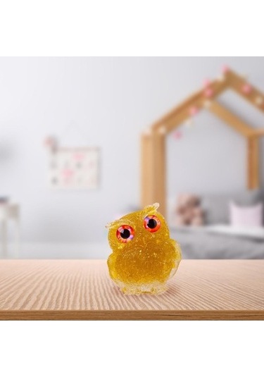 Lijinxu Magideal Baykuş Heykeli Hayvan Sevimli Reçine Masaüstü Sarı