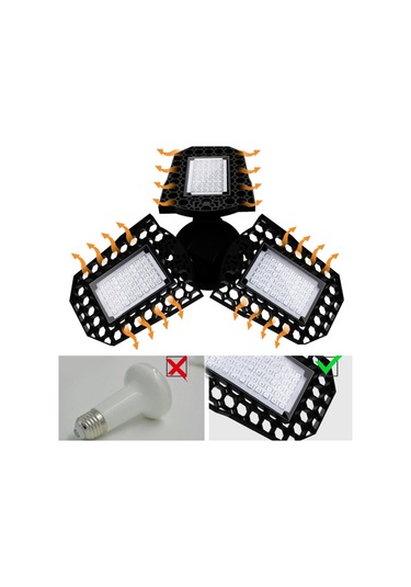 Sones Led E27 Bitki Büyüme Işığı Üç Yapraklı Katlanır Fide Dikim Takviye Işığı, Güç: 108 Boncuk