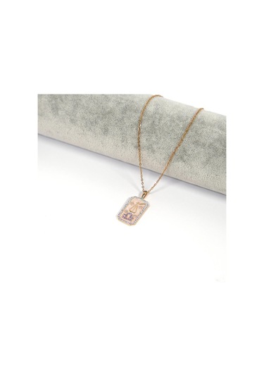 Çelik Kolye, Altın Kaplama Terazi Burcu Kadın Kolye K-112 Altın