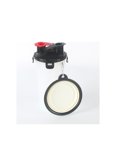 Szypzstore Pet Home Çift Odalı Pet Içme Şişesi Ve Katlanabilir Kase - Beyaz Bfbfo0