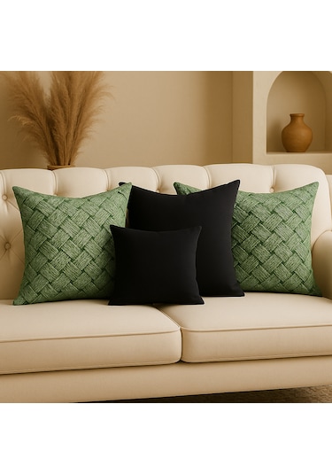 4'lü Bohem Tarzı Duck Kumaş Dekoratif Kırlent Kılıfı Seti 4 Al 3 Öde 45 x 45