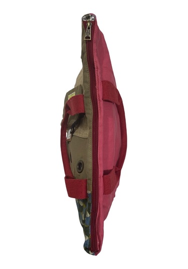 Vintage Salaş Çok Renkli Orta Boy Günlük Seyahat Gezi Omuz Çantası 36cmx34cm Kırmızı