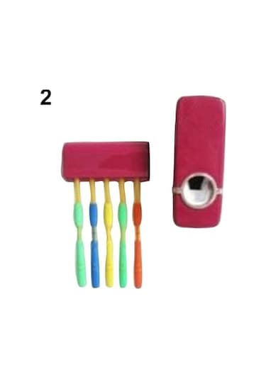 Banyo Duvara Montaj Rafı Otomatik Diş Macunu Dispenseri Fırça Tutucu Beyaz