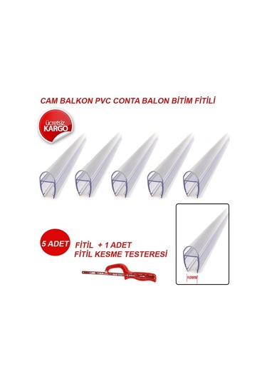 Cam Balkon Pvc Plastik Balon Ve Bitim Fitilleri 250 Cm Lik -10 Mm