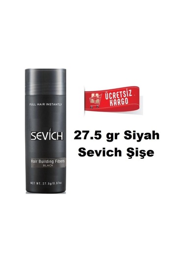 Sevich 27,5 Gr Siyah Saç Fiberi Keratin Saç Tozu