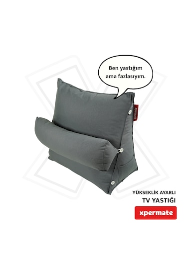 Xpermate Yükseklik Ayarlı Tv Yastığı Bel Destek Yastığı Antrasit