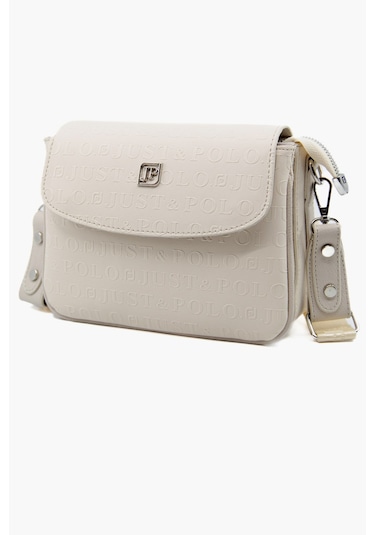 Just Polo Yeni Sezon Kolon Askılı 4 Bölmeli Kadın Omuz Çantası Ve Cüzdan Kombini Pbu217402 Krem