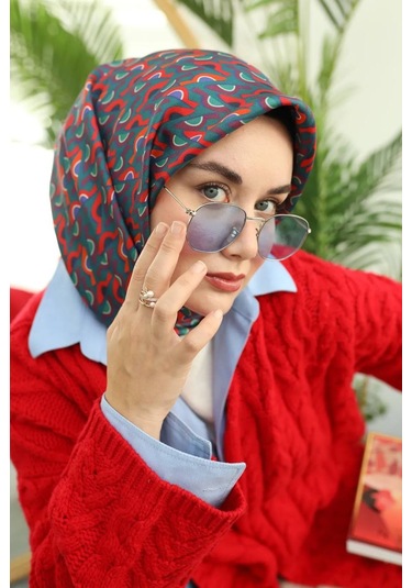 Twill Ipek Eşarp Petrol Yeşili, Kırmızı, Turuncu, Bordo, Saks...