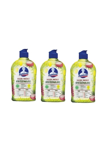 Highgenic Bitki Özlü Bulaşık Makinesi Parlatıcı 3 x 500 ML