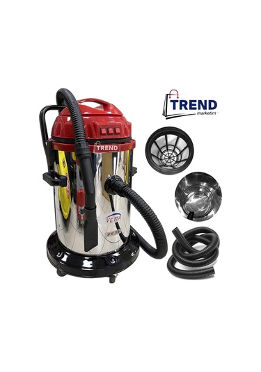 Vetta 3 Motor'Lu Islak Kuru Süpürge Makinası Krom Kazanlı 3600 W