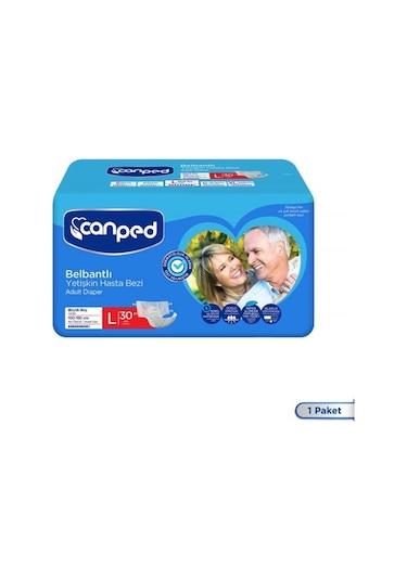 Canped Belbantlı Tekstil Yüzeyli Hasta Bezi Büyük Boy Large 30 L PKT.CANPED.129 L
