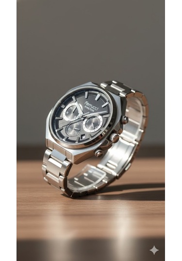 Ferrucci Erkek Kol Saati Gümüş Renk, Siyah Kadran - Fcf03319m.01 2 Yıl Garantili Gümüş