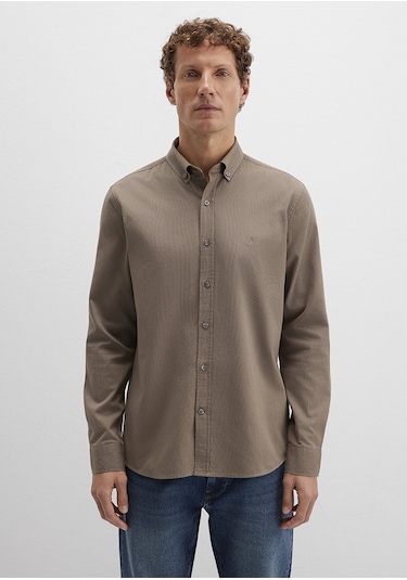 Mavi - Kahverengi Gömlek 0211192-83866 Kahverengi