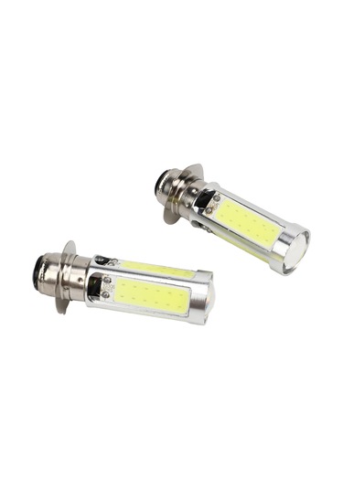 Kosona Motosiklet Farı H6m Px15d P15d25-1 5 Cob Led Beyaz Işık Fokus Lensli 2 Adet Enerji Tasarruflu