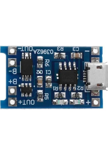 TP4056 Micro USB Korumalı Lipo 18650 Pil Şarj Devresi (10 Adet)