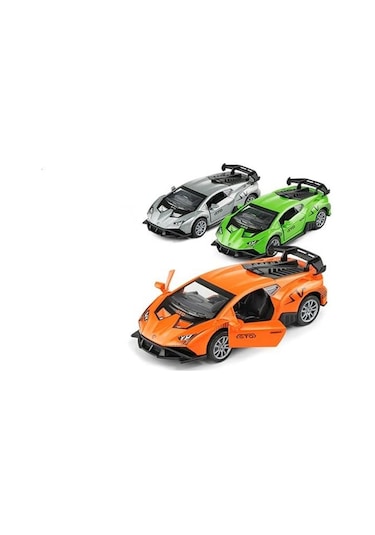 Lamborghini Model Çek Bırak Açılır Kapılı Metal Oyuncak Araba K174a29 Gri