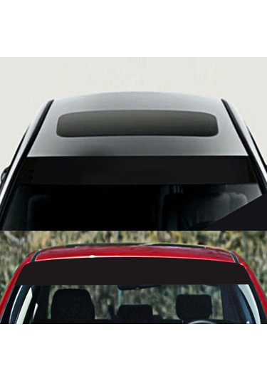 Dianziye Otomatik Cam Güneşlik Sticker - Parlak Siyah Pvc Malzeme - 140x20 Cm Ön Arka Cam Koruyucu