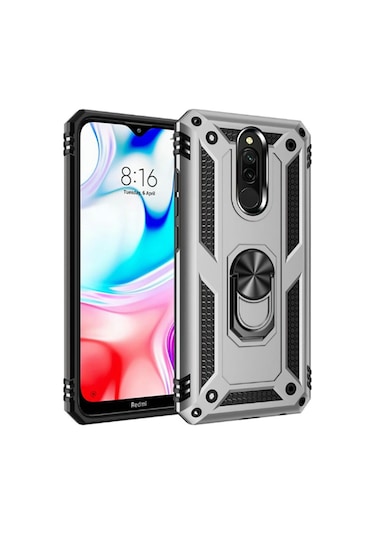Xiaomi Redmi 8 Kılıf Zore Vega Kapak Gri