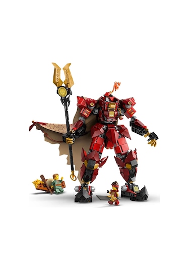LEGO® NINJAGO® Ateş Şövalyesi Robotu 71846 - 14 Yaş ve Üzeri Çocuklar için Kai ve Balıkçı Minifigürleri İçeren Oyuncak Yapım Seti (996P)