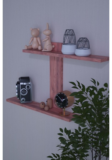 Dekorfim DF05104AC Dekoratif Z Raf Kitaplık Duvar Rafı İkili Raf