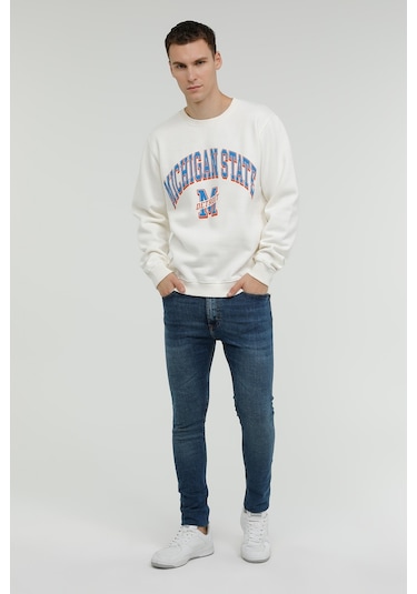 Superfly Michigan State Bisiklet Yaka Erkek Sweatshirt Spf101232313117 Çok Renkli