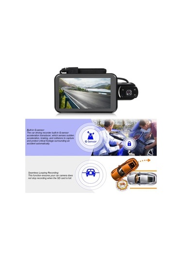 Supermarket1 Arac Sürücü Kaydedici 1080p Hd - 3.5 Ips Ekran, 140 Geniş Açı Lens, G-sensor, Sürekli Kayıt 8-32gb Destek
