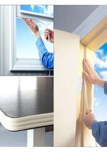 Kapı Pencere Bandı Beyaz 6mt Kapı Pencere Fitili İzolasyon Bantı