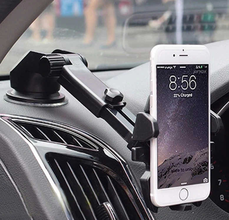 Torpido Üstü Teleskopik Araç Telefon Tutucu Kahverengi