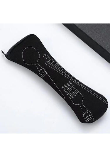 Turuncu Çatal Bıçak Takımı Saklama Çantası Sofra Bezi Fermuar Depolama Tasarımı Taşınabilir Yıkanabilir Çanta Çatal İçin Kese