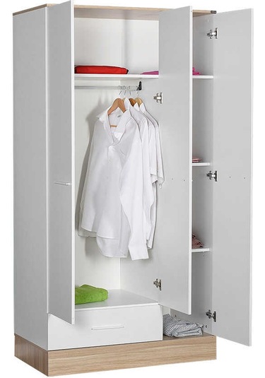 adoremobilya Base Genç Odası 3 Kapılı Tek Çekmeceli Gardırop-Italyan Meşe / Be