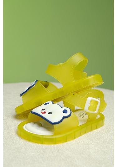 Eva Işıklı Kaydırmaz Tabanlı Figürlü Unisex Çocuk Sandalet Terlik 001