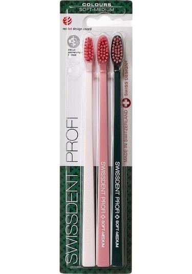 Swissdent Profı Colours 3 Lü Diş Fırçası Seti, Soft-medium, Küçük Başlıklı