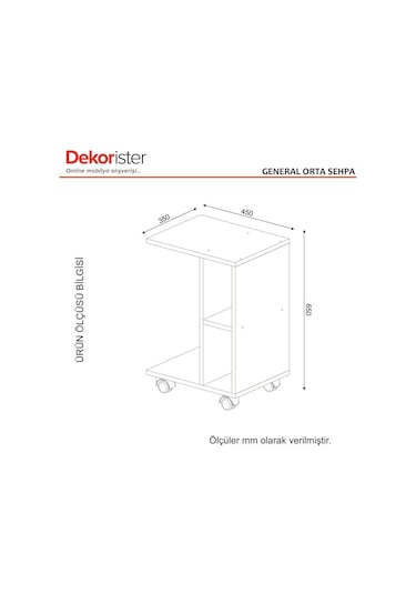 Dekorister General Yan Sehpa Beyaz