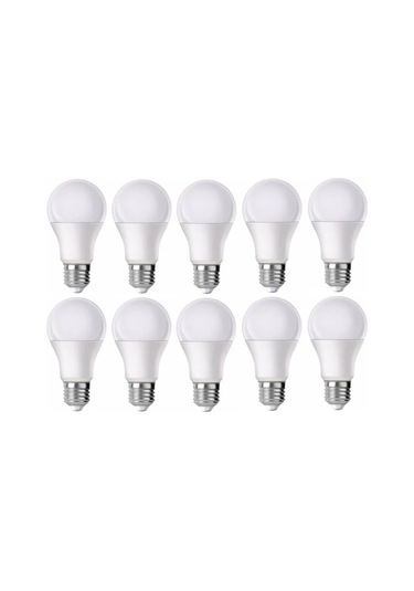Led Ampul Beyaz Renk 9 Watt Tasarruflu 10 Lu Paket 10'lu Beyaz Işık E27 Led Ampul 9 Watt Yok A'dan G