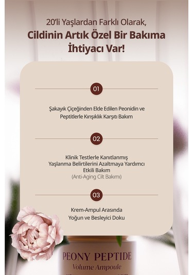 Peptit İçerikli, Cilde Sıkı Görünüm Kazandıran Ampul Goodal Peony Peptide Volume Ampoule