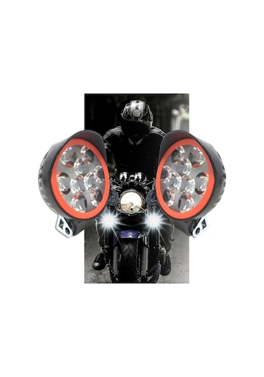 Motosiklet 9 Ledli Sis Far Çakar Modlu 2 Li Set 12v Led Far