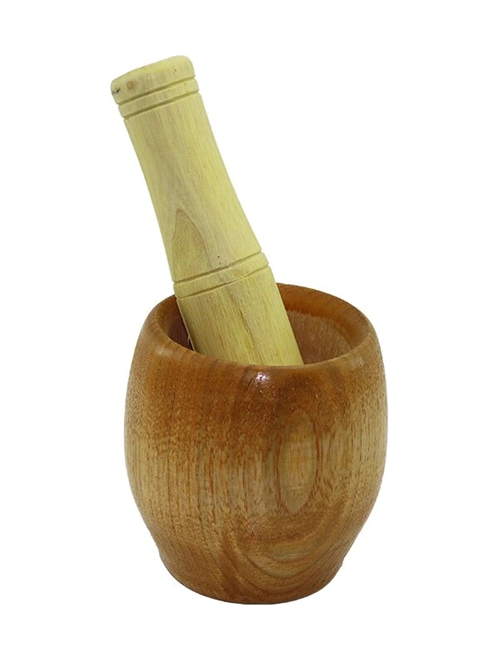 Ahşap Bambu Havan Sarımsak Dövecek Ç: 7cm--d: 5.8cm--y: 8.5cm Fileli Ambalaj Kahverengi