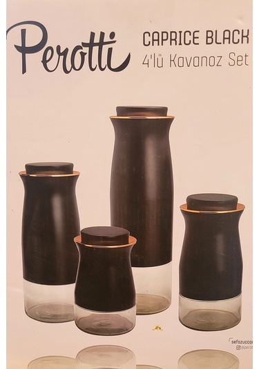 Perotti Caprice 4'lü Kavanoz Set Siyah Siyah